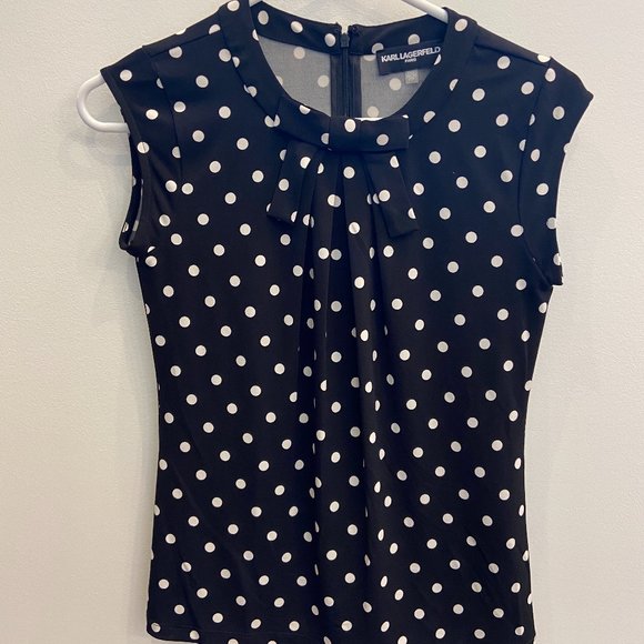 Karl Lagerfeld Paris Polka Dot Blouse - Picture 2 of 6